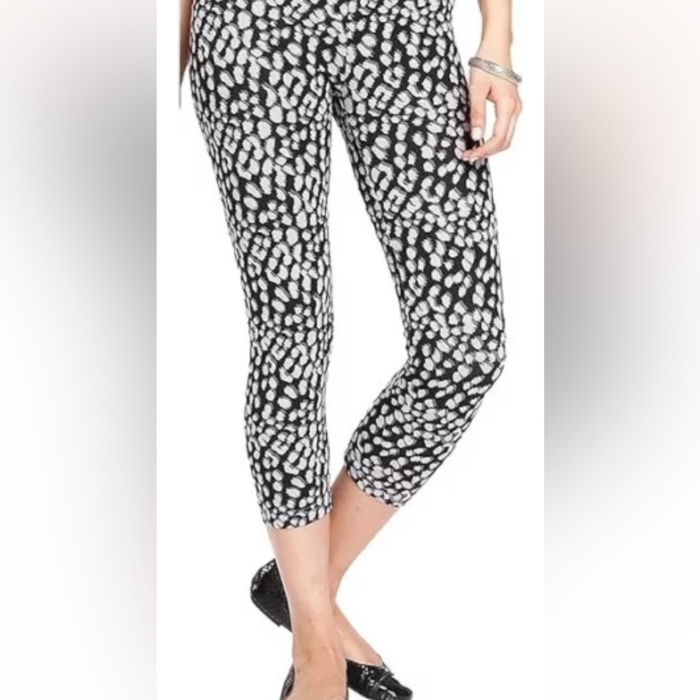 Women’s HUE Leopard Cotton Leggings - Black  X-Small 0-2 New